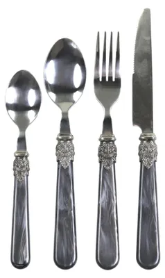 Produktbild von Chic Antique Linas Besteck Antique Kohle mit Silber Deko – 4er Set