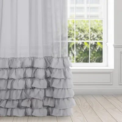 Produktbild von Gardine DOLLY stahl hellgrau grau 140x250 cm  Kräuselband