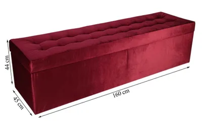 Obrázok produktu pre MG Design čalúnená stolička, 45x160 cm, farba červená - mäkký sedák, skladacia, odolná voči zaťaženiu do 300 kg