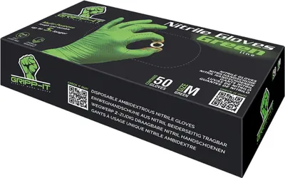 Produktbild von Gripp-It Nitrilhandschuhe M grün Spenderbox mit 50 Stück