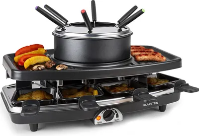 Obrázok produktu pre Klarstein, kombinovaný raclette fondue gril, 1100 W, s kamenným tanierom, 8 osôb