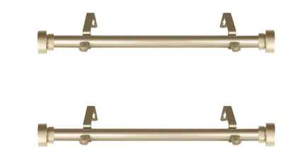 Obrázok produktu pre Rod Desyne, bočná záclonová tyč, priemer 2,5 cm, dĺžka 30,5–50,8 cm, zlatá farba, 2 kusy