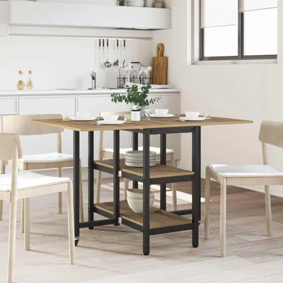 Imagen del producto de Maison Exclusive - Mesa de comedor, 122 x 80 x 76,5 cm, tablero de madera con acabado en roble artesanal
