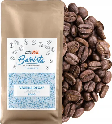 Zdjęcie produktu dla KAWA ZIARNISTA Bezkofeinowa 500g Świeżo Palona - Valeria Decaf x Kol-Pol