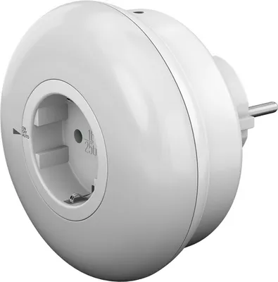 A white LED night light for a wall socket.