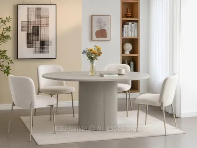 Zdjęcie produktu dla Designerski rozkładany stół 140(180)x120 LARSON - szary marmur / szary