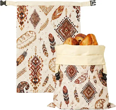 Obrázek produktu pro Brotmeister – Včelí sáček na chléb, sada 2 kusů (43 × 33 cm) – Opakovaně použitelný lněný sáček s včelím voskem, ideální na domácí chléb a pečivo
