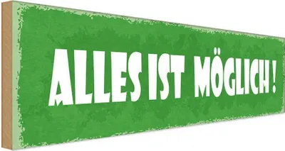 Produktbild von vianmo Holzschild 10x27 cm alles ist möglich Dekoration
