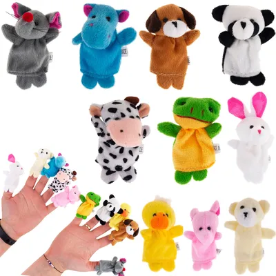 Produktbild von Plüsch-Fingerpuppen 10 Stk. Zootiere