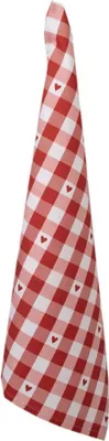 Produktbild von Clayre & Eef LVT42-2 rot-weiß kariertes Küchenhandtuch mit Herzen 50x70 cm