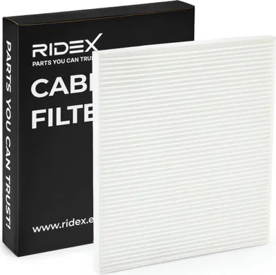 Produktbild von RIDEX 424I0107 Innenraumfilter Pollenfilter für FORD Fiesta Mk5 Schrägheck (JH1, JD1, JH3, JD3) für AUDI A3 Sportback (8VA, 8VF) für SKODA für RENAULT