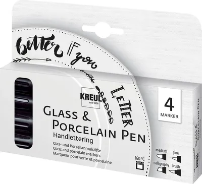 Produktbild von KREUL Glass & Porcelain Pen Handlettering 4er-Set