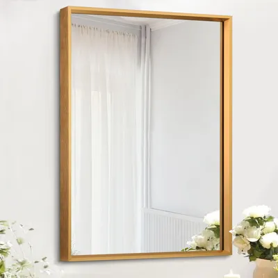 Immagine prodotto di Specchio da parete rettangolare con cornice in metallo, 50x40 cm, color oro