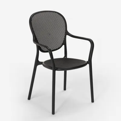 Image de Chaise au design moderne en polypropylène pour cuisine bar restaurant et extérieur Clara - Noir