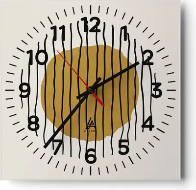 Produktbild von Wanduhr - Quadrat - Glasuhr - Modern Piece Linear - 40x40cm - Schleichendes Uhrwerk - Lautlos - zum Aufhängen bereit - Dekoration Modern - Wanddekoration aus Glas - C4AC40x40-4793