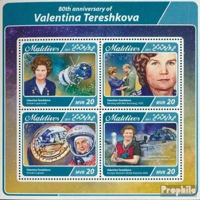 Produktbild von Briefmarken Malediven 2017 Mi 6868-6871 Kleinbogen (kompl. Ausg.) postfrisch Walentina Tereschkowa
