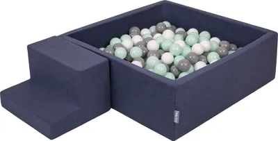 Produktbild von KiddyMoon Spielplatz Aus Schaumstoff Mit 200 Bälle 7cm Hindernisläufen Quadrat Bällebad Mit Stüfchen Element Für Babys Und Kinder