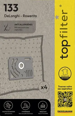 Image de Lot de 4 sacs aspirateur Rowenta TopFilter Premium