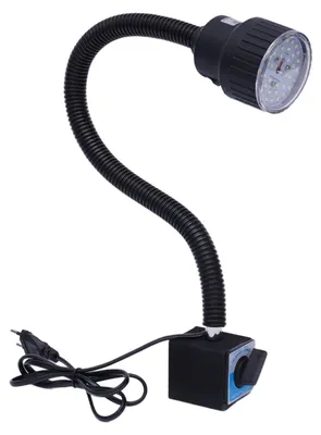 Image de Lampe de travail LED, col de cygne flexible, base magnétique, noire