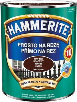 Obrázok produktu pre Hammerite farba na hrdzu 0,7 l matná hnedá, antikorózna a ochranná na kov
