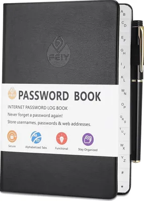 Produktbild von Passwort Organizer mit Fächern und Stifthalter
