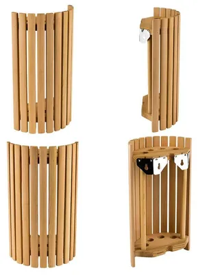 Produktbild von Lampenschirm aus Zederholz, Modellnummer 914, Abmessungen 150 x 110 mm