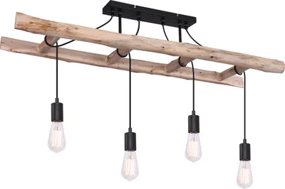 Produktbild von Globo Lighting Deckenleuchte Holz naturfarben, 4x E27