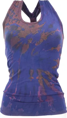 Produktbild von Batik Hippie Top, Unikat Tank Top - Blau, Damen, Elasthan,Viskose, Tops & T-Shirts