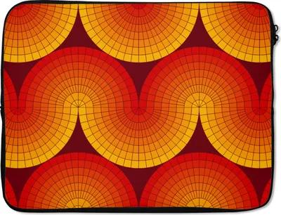 Produktbild von MuchoWow® Laptop Hülle 15 Zoll Design - Retro - Rot - Abstrakt Laptoptasche - Laptoptasche - Sleeve - Rundum-Schutz