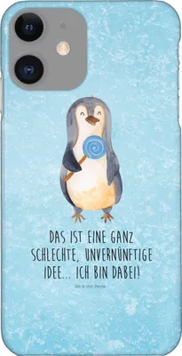 Produktbild von Mr. & Mrs. Panda Iphone 11 Handyhülle Pinguin Lolli - Eisblau - Geschenk, Pinguine, Cover, Handy Schutzhülle, Süßigkeiten, Case, Hülle, Spruch, Rabauke, Unvernünftig