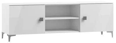 Zdjęcie produktu dla Szafka RTV PT02, czarna, 165 cm, z szufladami, fronty MDF