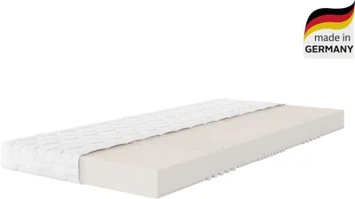 A mattress is shown on a white background with a "Made in Germany" badge in the upper right corner.