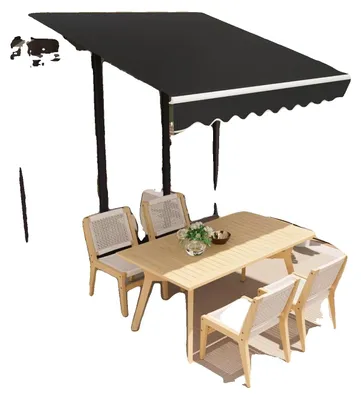 Productafbeelding van Markies, UV-bescherming, duurzame constructie, zwart