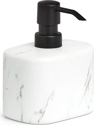 Produktbild von Zeller Seifenspender "Marmor", Keramik, weiß, 480 ml, 11 x 8,1 x 13,2 cm