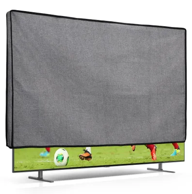 Produktbild von kwmobile 55" TV Abdeckung Indoor - Fernseher Hülle Bildschirmschutz Abdeckung - TV Bildschirm Staubschutzhülle - Fernsehabdeckung - Leinen Dunkelgrau