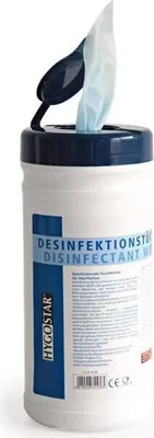 Zdjęcie produktu dla HygoClean 31536 Desinfektionstücher alkoholisch 20 x 20 cm PP blau Spenderdose