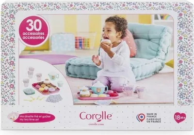 Image de Dinette Thé et Goûter pour Poupon COROLLE, 30 Accessoires Colorés, Dès 18 Mois