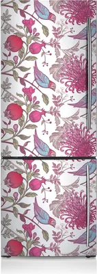 Produktbild von Aufkleber Kühlschrankmagnete Dekoration Kühlschrankfolie 60x205 cm - Vögel und Blumen