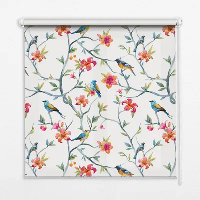 Produktbild von Seitenzug-Rollo Fensterrollo Jalousie - Thermo-Rollo Verdunkelungsrollo - 90x240 cm - Vögel auf Zweigen