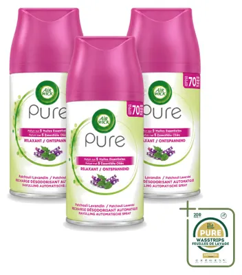 Image de 3 recharges pour diffuseur automatique Air Wick Freshmatic - Parfum relaxant - 250 ml - Pack de 3