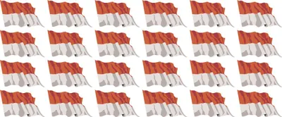 Produktbild von Mini Aufkleber Set - Pack wehend - 33x20mm - selbstklebender Sticker - Fahne - Indonesien - Flagge / Banner / Standarte fürs Auto, Büro, zu Hause und die Schule - 24 Stück