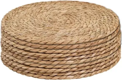 Obrázok produktu pre INF Súprava 12 okrúhlych podložiek z morskej trávy - tkané tepelne odolné prestierania 20 cm