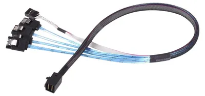 Productafbeelding van Silverstone CPS05-RE, 0,6 meter, SFF-8643, 4 x SATA 7-polig, zwart