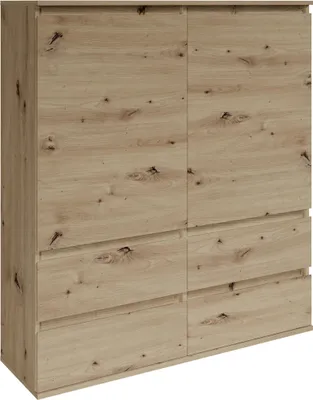 Produktbild von Highboard >Brest< 2 Türen, 4 Schübe, Artisan Nachbildung - 116x130x35cm (BxHxT)