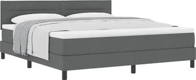 Produktbild von vidaXL Boxspringbett mit Kopfteil Dunkelgrau 180 x 200 cm Stoff