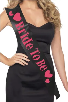Produktbild von Smiffys - Damen Party-Schärpe "Bride To Be" - Polyester SM162 (Einheitsgröße) (Schwarz/Pink)
