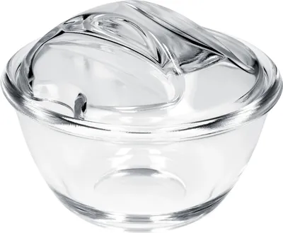 Obrázok produktu pre Sklenená cukornička – bonboniéra s viečkom – elegantný dizajn –  CE/EÚ – priehľadná