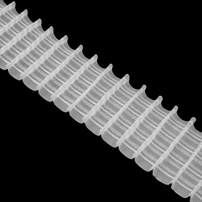 Obrázok produktu pre Záclonová stuha 10 m, skladaná, priehľadná, 90 mm, pomer 1:2,0, riasená stuha, skladaná stuha