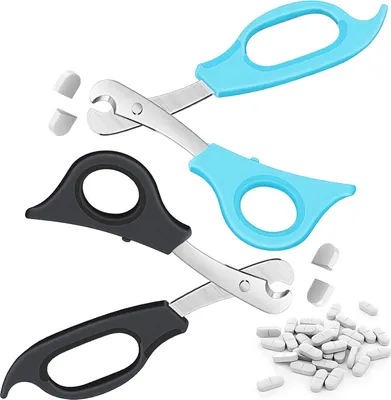 Produktbild von Tablettenschneider mit Edelstahlklinge und ergonomischem Griff für kleine und große Tabletten - Präzise Dosierung für Senioren, Kinder und Haustiere Tablettenschneider