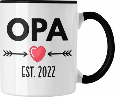 Produktbild von Trendation - Du Wirst Opa 2022 Geschenk Schwangerschaft Verkünden Opa Überraschung Baby Kaffeetasse (Schwarz)